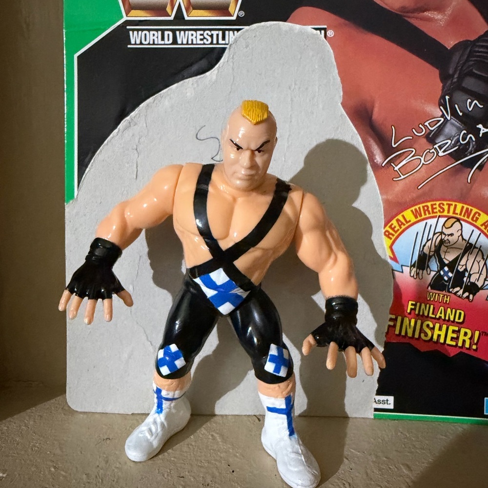 Wwf wwe Hasbro green cards series 11 wrestling figure vtg Ludig Borga